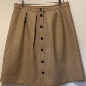 J. Crew A-line Wool Button Down Skirt